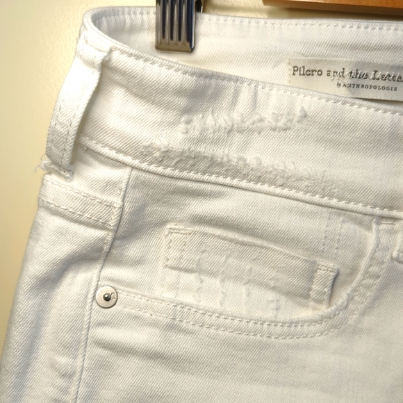 Pilcro and the Letterpress from Anthropologie White Slim Boyfriend Shorts - Picture 7 of 11